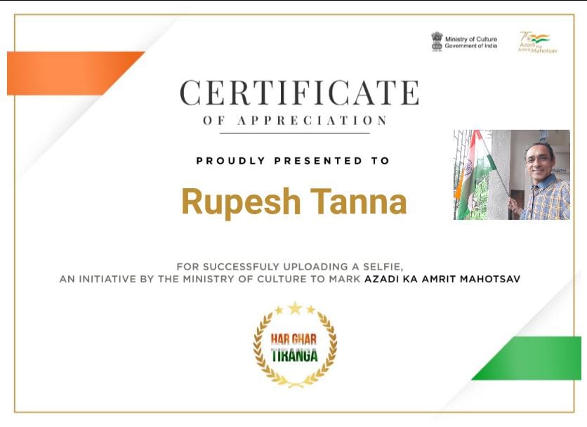 AZADI AMRUTMAGOTSAV CERTIFICATE