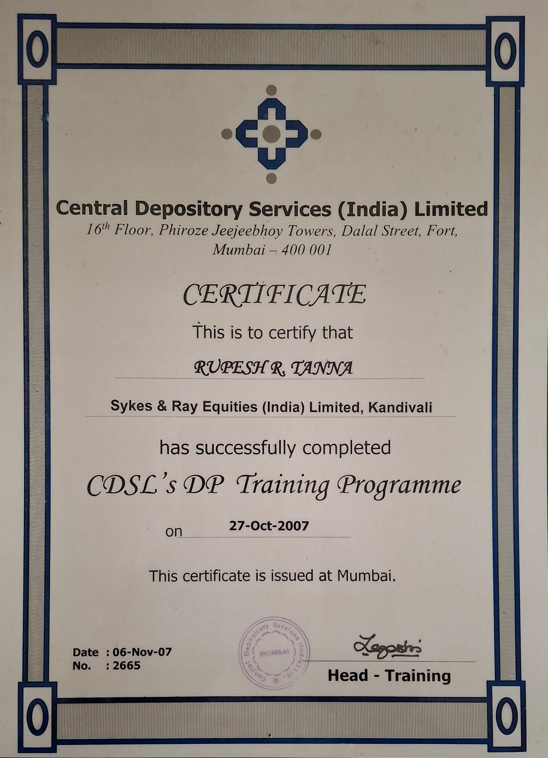 CDSL CERTIFIED